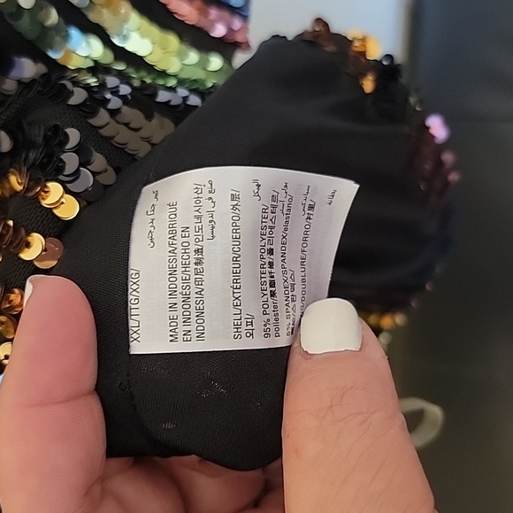 INC Women's Multi Color Stripe Sequined Glam Adjustable Strap Top XXL NWT - Picture 5 of 11